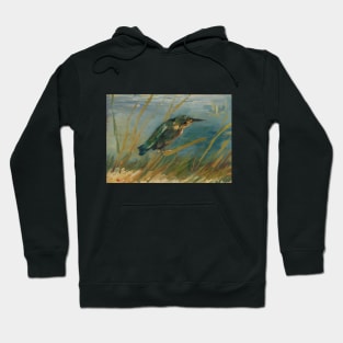 Van Gogh Kingfisher by the Waterside Hoodie